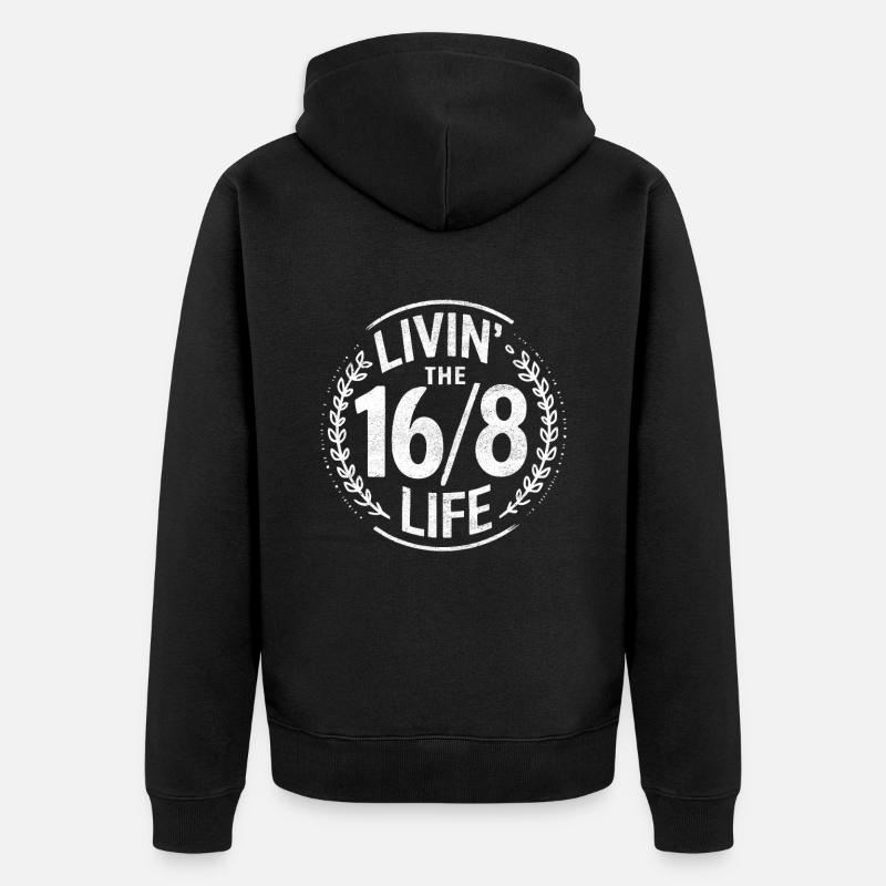 Intermittent fasting Intermittent fasting - Unisex Premium Organic Zip Hoodie - black