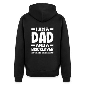 Bricklayer father Nothing scares me Pride - Unisex Premium Organic Zip Hoodie - black - Back - Nico (187cm)