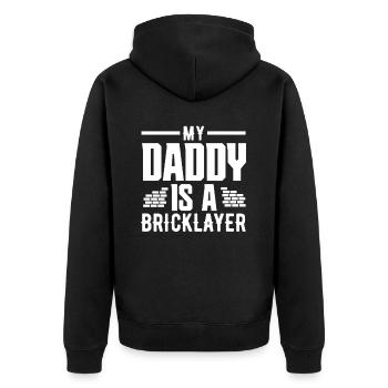 Bricklayer My dad is a bricklayer - Unisex Premium Organic Zip Hoodie - black - Back - Nico (187cm)