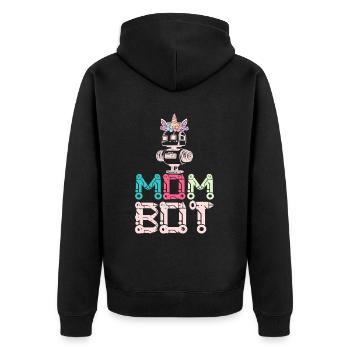 Mom Bot Roboter Roboter Ingenieur Mom Illustration - Unisex Premium Bio Zip Hoodie - Schwarz - Hinten - Nico (187cm)