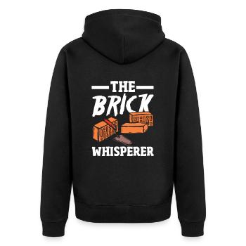 Mason The Brick Whisperer - Unisex Premium Organic Zip Hoodie - black - Back - Nico (187cm)