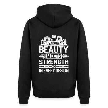 Structural Engineer Job Structural Engineering - Unisex Premium Organic Zip Hoodie - black - Back - Nico (187cm)
