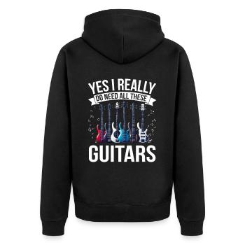 Bassiste, Guitariste, Guitare électrique - Veste à capuche bio Premium Unisexe - noir - Dos - Nico (187cm)
