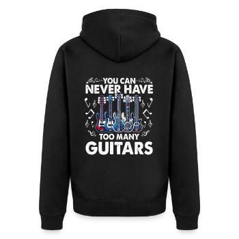 Bassiste, Guitariste, Guitare électrique - Veste à capuche bio Premium Unisexe - noir - Dos - Nico (187cm)