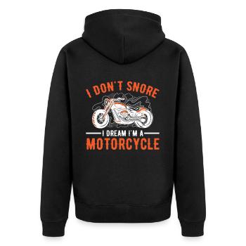 Motorcycle Motorcyclist Men Motorcycle - Unisex Premium Organic Zip Hoodie - black - Back - Nico (187cm)