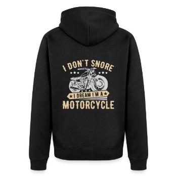 Motorcycle Motorcyclist Men Motorcycle - Unisex Premium Organic Zip Hoodie - black - Back - Nico (187cm)