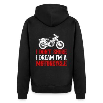 Motorcycle Motorcyclist Men Motorcycle - Unisex Premium Organic Zip Hoodie - black - Back - Nico (187cm)