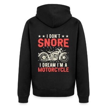 Motorcycle Motorcyclist Men Motorcycle - Unisex Premium Organic Zip Hoodie - black - Back - Nico (187cm)