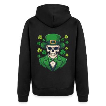 Squelette de la Saint-Patrick en costume - Veste à capuche bio Premium Unisexe - noir - Dos - Nico (187cm)