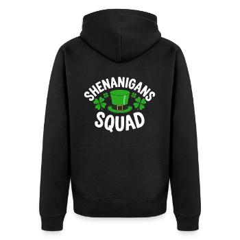 Shenanigans Squad - Unisex Premium Organic Zip Hoodie - black - Back - Nico (187cm)