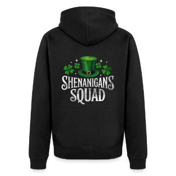 Shenanigans Squad - Unisex Premium Organic Zip Hoodie - black - Back - Nico (187cm)