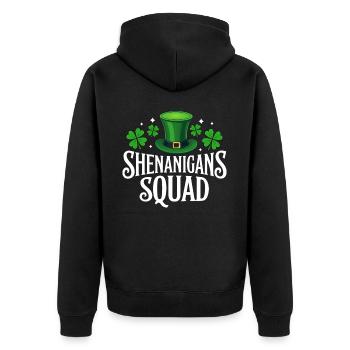 Shenanigans Squad - Unisex Premium Organic Zip Hoodie - black - Back - Nico (187cm)