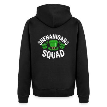 Shenanigans Squad - Unisex Premium Organic Zip Hoodie - black - Back - Nico (187cm)
