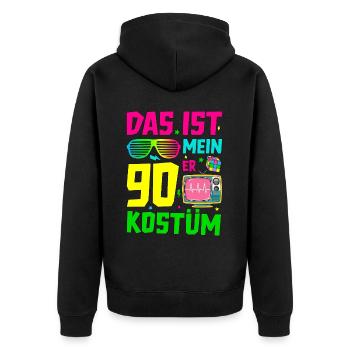 This is my 90s costume - Unisex Premium Organic Zip Hoodie - black - Back - Nico (187cm)