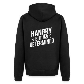 Intervallfasten Intermittierendes Fasten - Unisex Premium Bio Zip Hoodie - Schwarz - Hinten - Nico (187cm)