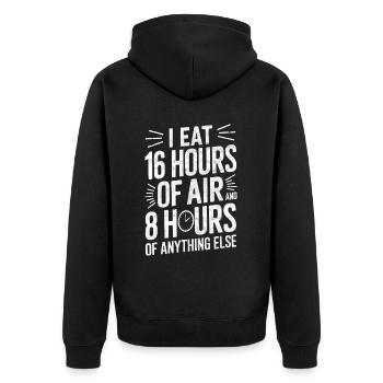 Jeûne intermittent Jeûne intermittent - Veste à capuche bio Premium Unisexe - noir - Dos - Nico (187cm)