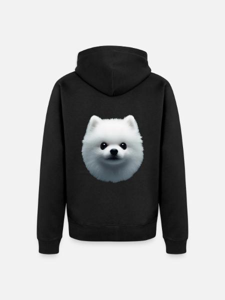 Zwergspitz - Unisex Premium Bio Zip Hoodie - Schwarz