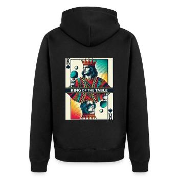 Rétro jouer au ping-pong king - Veste à capuche bio Premium Unisexe - noir - Dos - Nico (187cm)