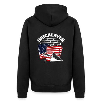 Maurer American Pride Flag Design - Unisex Premium Organic Zip Hoodie - black - Back - Nico (187cm)