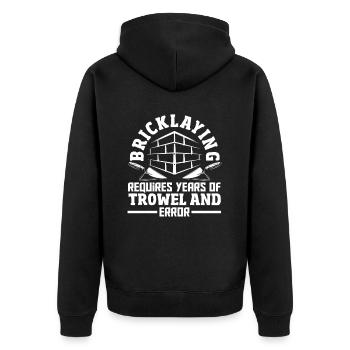Bricklayer trowel and error control - Unisex Premium Organic Zip Hoodie - black - Back - Nico (187cm)