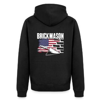 Bricklayer Bricklayer American Pride - Unisex Premium Organic Zip Hoodie - black - Back - Nico (187cm)