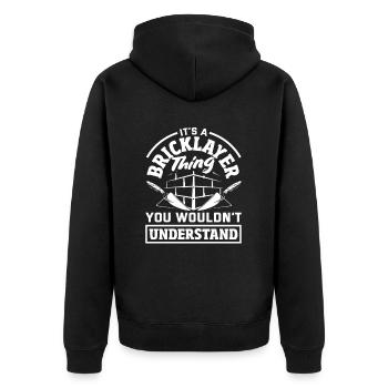 Masonic things you don't understand - Unisex Premium Organic Zip Hoodie - black - Back - Nico (187cm)