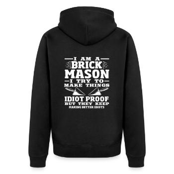 Maçon Je suis maçon et je fais des choses - Veste à capuche bio Premium Unisexe - noir - Dos - Nico (187cm)