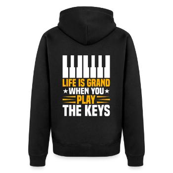 Piano Klavier Pianiste - Veste à capuche bio Premium Unisexe - noir - Dos - Nico (187cm)