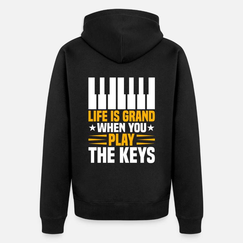 Piano Klavier Pianiste - Veste à capuche bio Premium Unisexe - noir