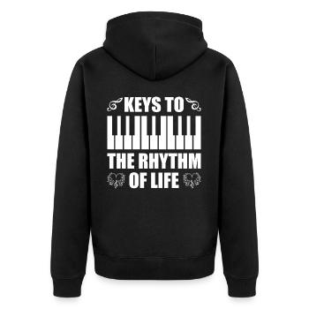Piano Klavier Pianiste - Veste à capuche bio Premium Unisexe - noir - Dos - Nico (187cm)