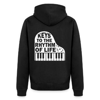 Piano Klavier Pianiste - Veste à capuche bio Premium Unisexe - noir - Dos - Nico (187cm)