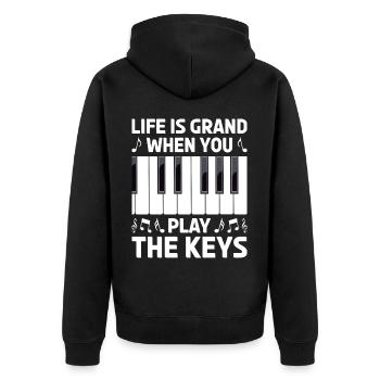 Piano Klavier Pianiste - Veste à capuche bio Premium Unisexe - noir - Dos - Nico (187cm)