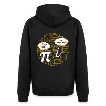 Humour mathématique – Pi vs. nombre imaginaire - Veste à capuche bio Premium Unisexe - noir - Dos - Nico (187cm)