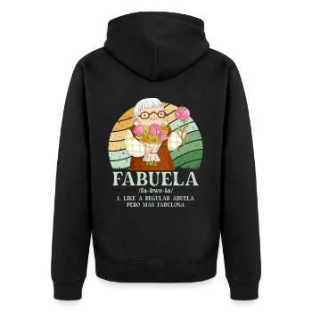Fabuela - Veste à capuche bio Premium Unisexe - noir - Dos - Nico (187cm)
