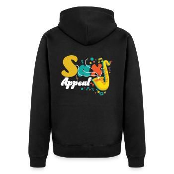 Saxophone Pun Sax Appeal - Unisex Premium Bio Zip Hoodie - Schwarz - Hinten - Nico (187cm)