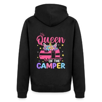 Reine Du Campeur Femme Camper Camping Fille - Veste à capuche bio Premium Unisexe - noir - Dos - Nico (187cm)