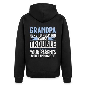 Grand-père Grand-père Pops Grand-parent - Veste à capuche bio Premium Unisexe - noir - Dos - Nico (187cm)