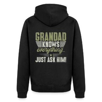 Grand-père Grand-père Pops Grand-parent - Veste à capuche bio Premium Unisexe - noir - Dos - Nico (187cm)