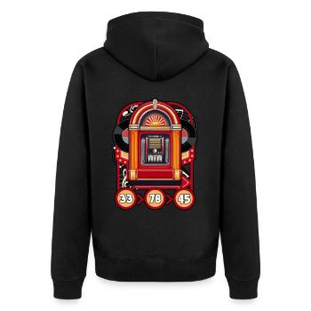 Jukebox Collector 33 78 45 - Veste à capuche bio Premium Unisexe - noir - Dos - Nico (187cm)