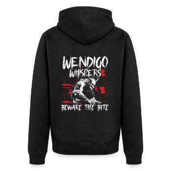 Wendigo Kryptide Cryptid - Unisex Premium Bio Zip Hoodie - Schwarz - Hinten - Nico (187cm)