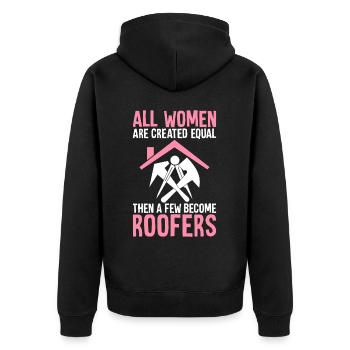 A few become roofers - Unisex Premium Organic Zip Hoodie - black - Back - Nico (187cm)
