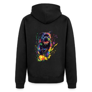 Cane Corso - Unisex Premium Bio Zip Hoodie - Schwarz - Hinten - Nico (187cm)