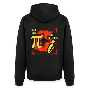 Humour mathématique – Pi vs. nombre imaginaire - Veste à capuche bio Premium Unisexe - noir - Dos - Nico (187cm)