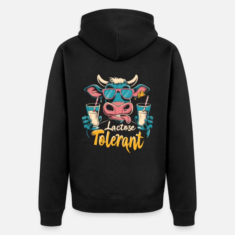 Tolérant au lactose - Veste à capuche bio Premium Unisexe - noir