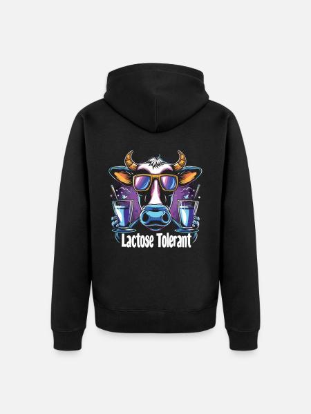Lactose tolerant - Unisex Premium Organic Zip Hoodie - black