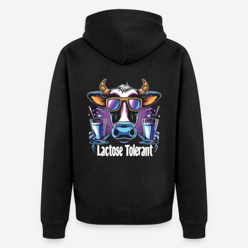 Tolérant au lactose - Veste à capuche bio Premium Unisexe - noir