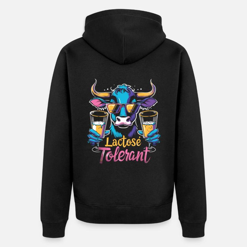 Tolérant au lactose - Veste à capuche bio Premium Unisexe - noir