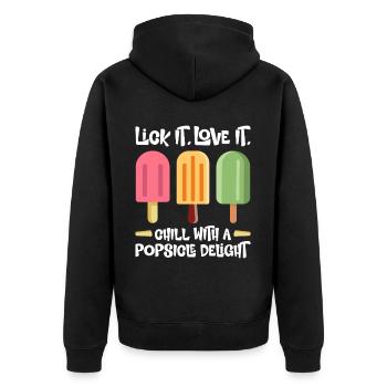 Glace d’été Popsicle Drôle Crème Glacée Plage Pool Party - Veste à capuche bio Premium Unisexe - noir - Dos - Nico (187cm)