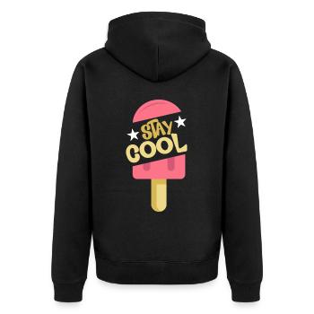 Glace d’été Popsicle Drôle Crème Glacée Plage Pool Party - Veste à capuche bio Premium Unisexe - noir - Dos - Nico (187cm)
