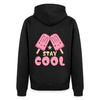 Glace d’été Popsicle Drôle Crème Glacée Plage Pool Party - Veste à capuche bio Premium Unisexe - noir - Dos - Nico (187cm)
